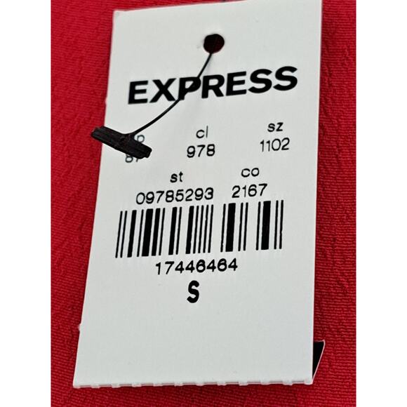 NWT Express Sweetheart Shirred Keyhole Red Peplum Top Small - Picture 10 of 10